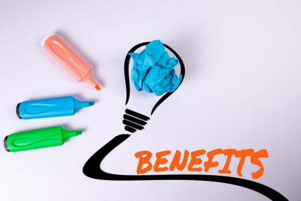 benefits word doodled with lightbulb depicting standby generator benefits