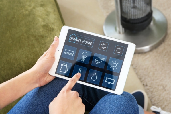 smart home control on a tablet