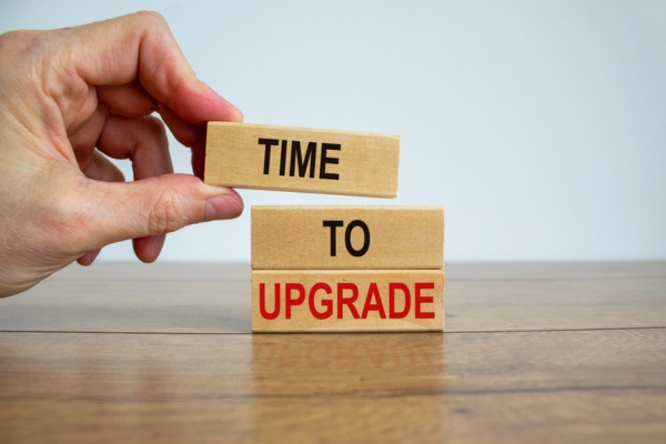 time to upgrade written on wooden blocks depicting boiler replacement